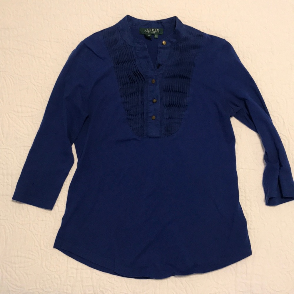 Ralph Lauren Petite Small Blue Top Shirt